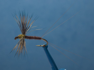 March Brown spinner fly, deer hair wing image