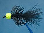 Egg Sucking Leech fly, Chartreuse/Black image link